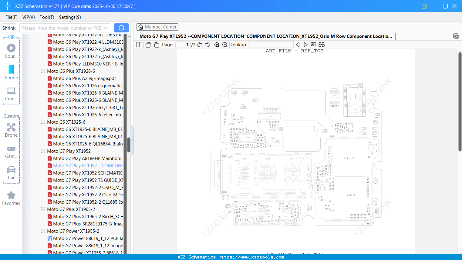 Motorola Moto G7 Play XT1952 -COMPONENT LOCATION COMPONENT LOCATION_XT1952_Oslo M Row Component Location